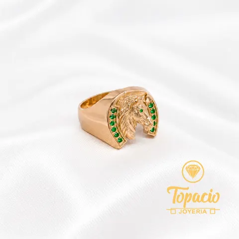 Anillo Herradura con Piedras 18K