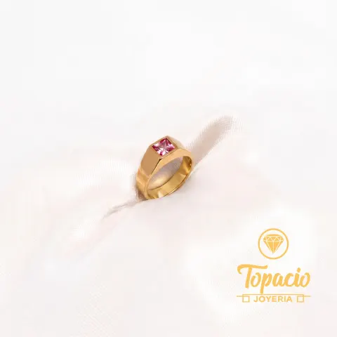 Anillo Chevalier con Piedra 18K