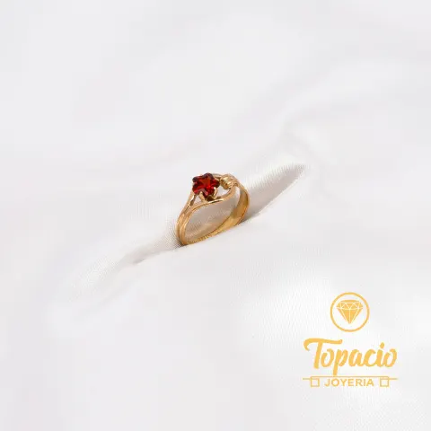 Anillo Cinturón con Flor 18K