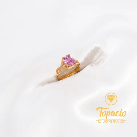 Anillo Infinito con Piedra 18K