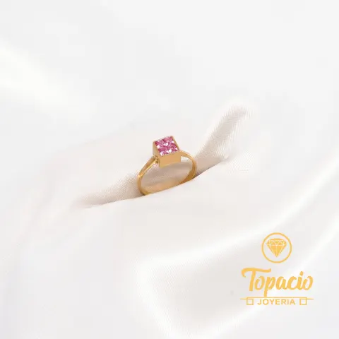 Anillo Piedra Cuadrada 18K