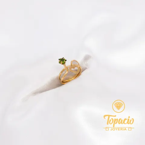 Anillo Estrella Corazón 18K