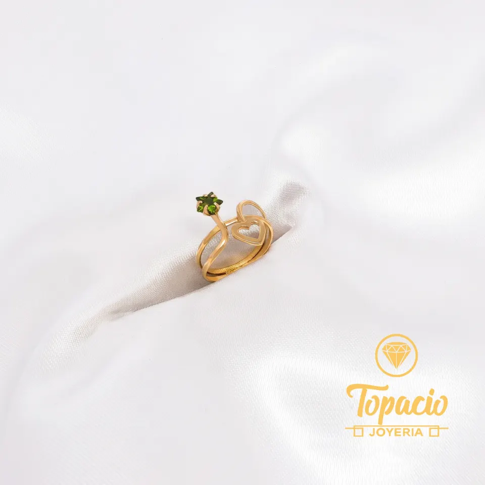 Anillo Estrella Corazón 18K