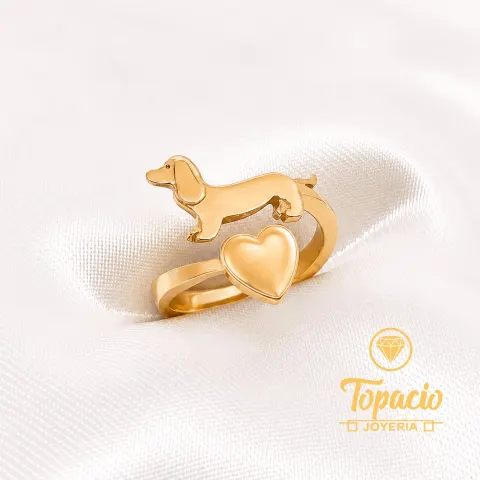 Anillo Mascota Corazón 18K