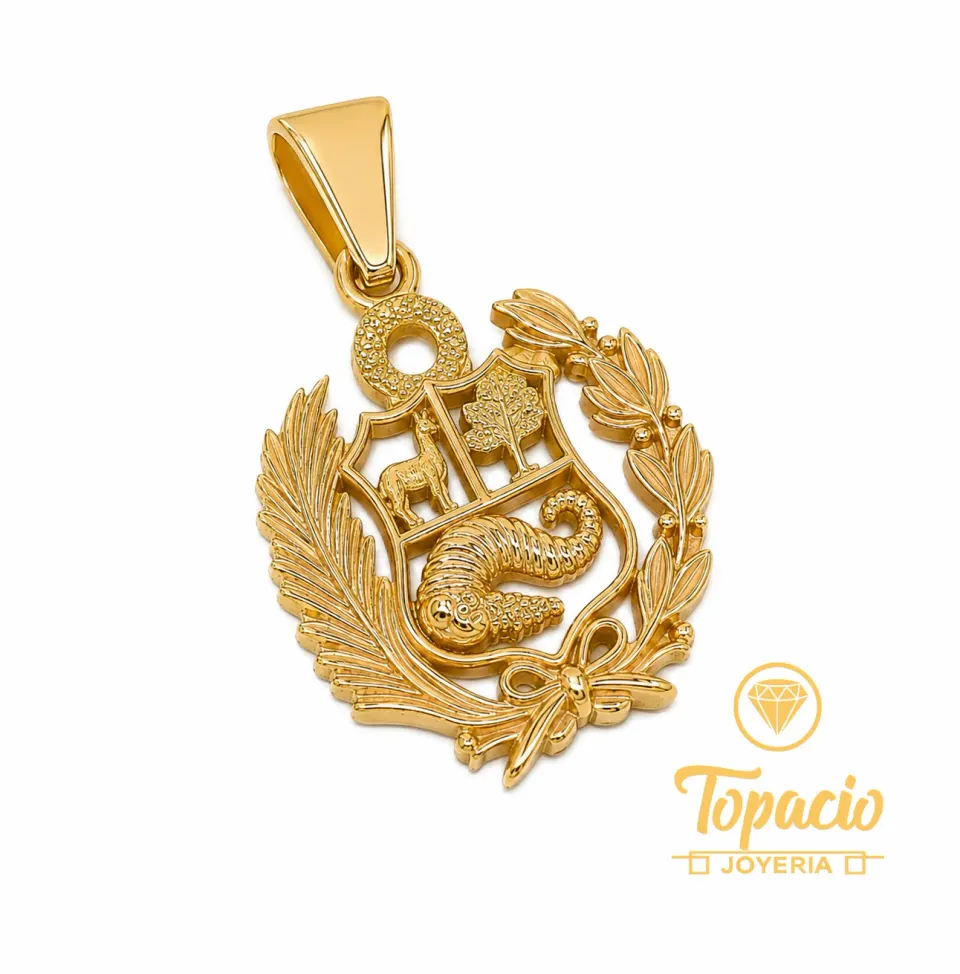 Dije Escudo del Perú 18K