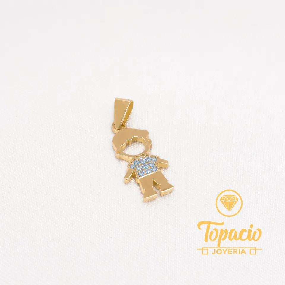 Dije Niño con Piedras 18K