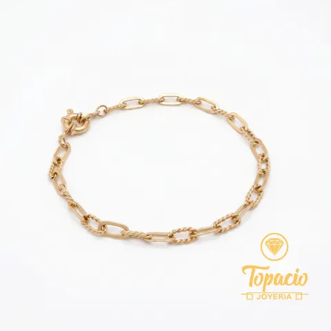 Pulsera Eslabón Trenzado 18K
