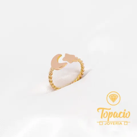 Anillo Luna y Estrella 18K