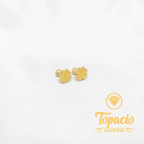 Aretes Trébol Corazón 18K