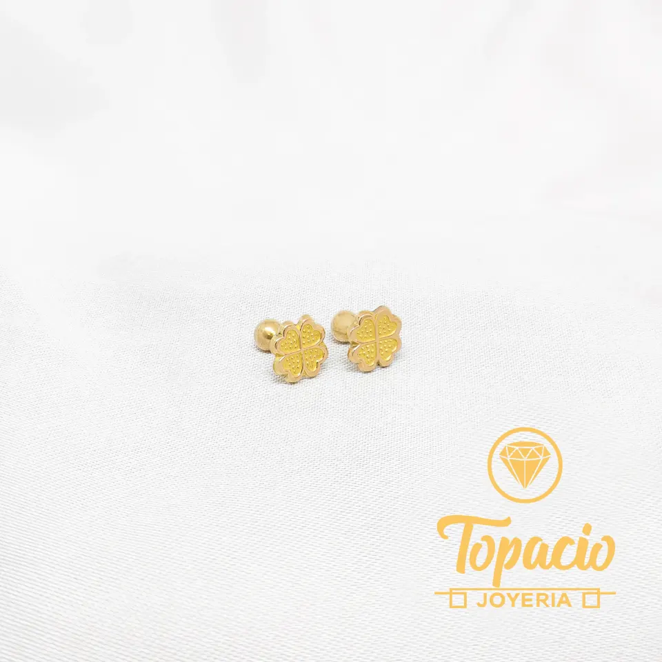 Aretes Trébol Corazón 18K