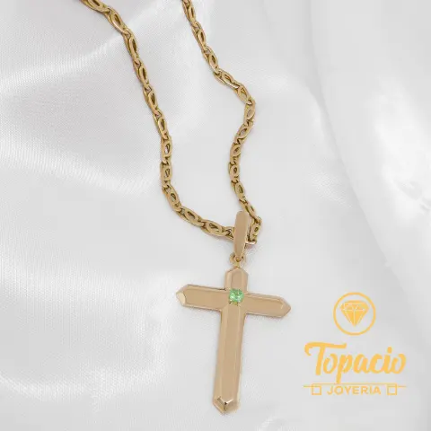 Cadena con Dije Cruz Personalizado 18K