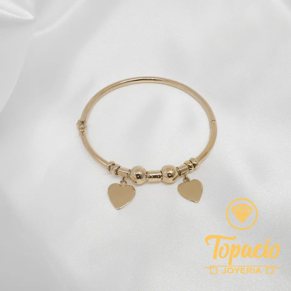 Puñera Tubo con Dije Corazón 18K