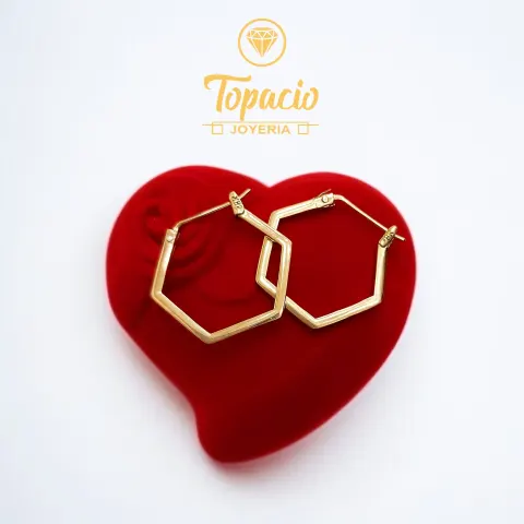 Argollas Hexagonales 18K