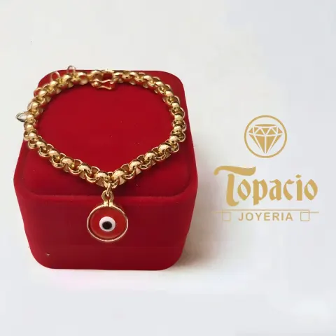 Pulsera Dona con Dije Ojo Turco 18K