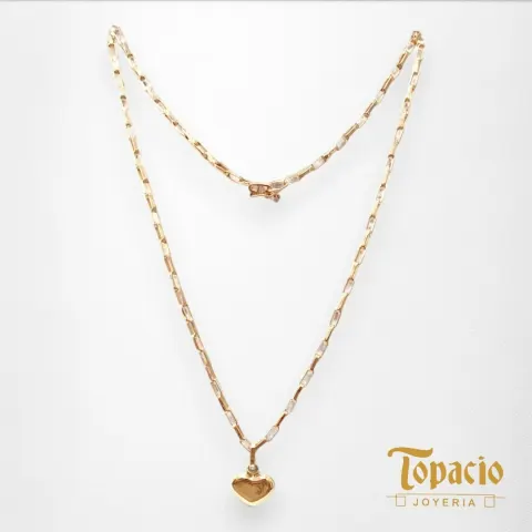 Cadena Cartón con Dije Corazón 18K