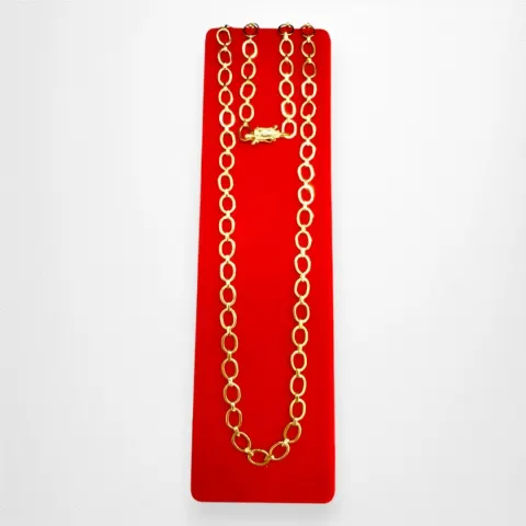 Cadena Oval Chapita 18K