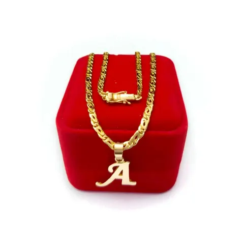 Cadena Mónaco con Dije "A" 18K