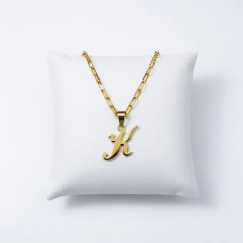 Cadena cartón con Dije "K" 18K