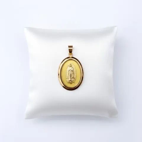Dije Virgen de Guadalupe Oval 18K
