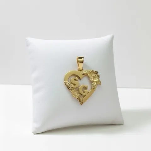 Dije Corazón Personalizado con Iniciales 18K