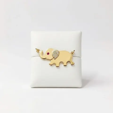 Dije Elefante con Piedras 18K