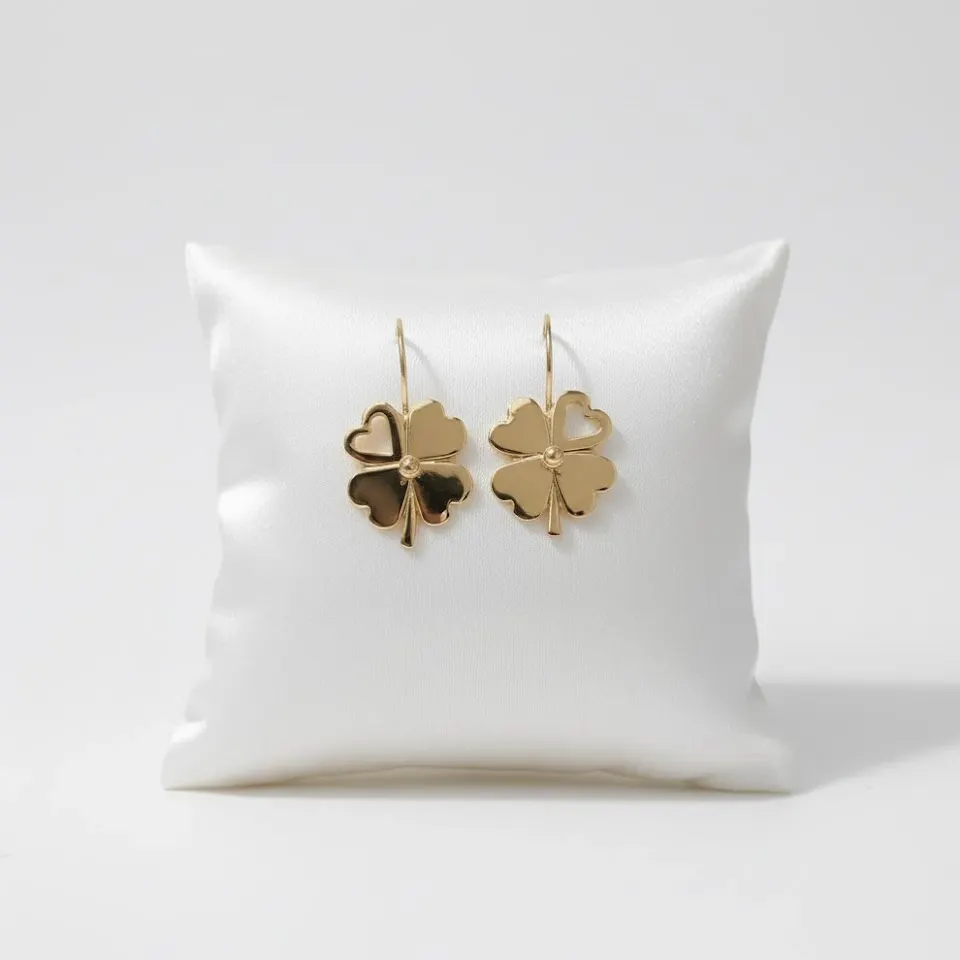 Aretes Trébol Corazón 18K