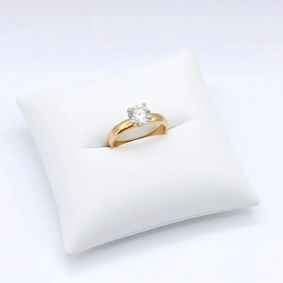 Anillo Solitario con Piedra 18K