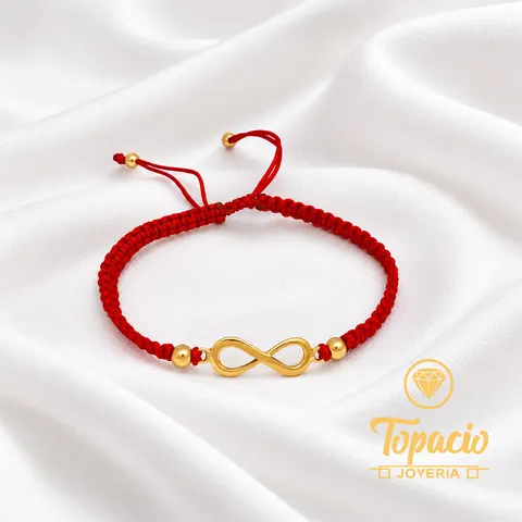 Pulsera Hilo Rojo Infinito 18K