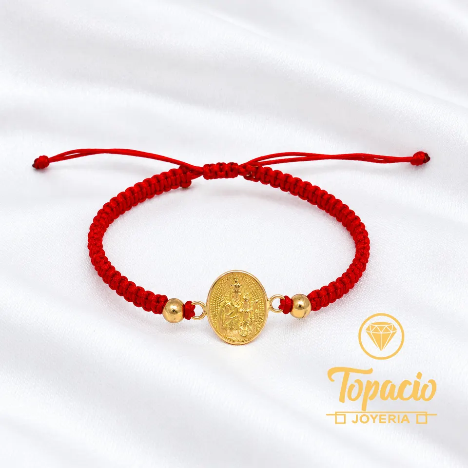 Pulsera Hilo Virgen del Carmen 18K