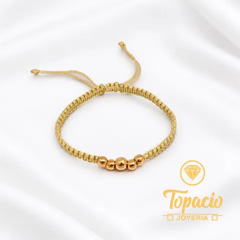 Pulsera Hilo Bolitas 18K