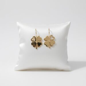 Aretes Trébol en Oro 18k