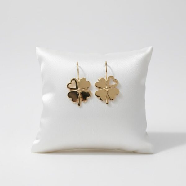 Aretes Trébol en Oro 18k