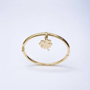 Puñera con dije Trébol en Oro 18k