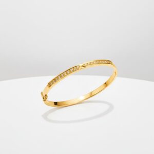 Puñera con Circonias en Oro 18k