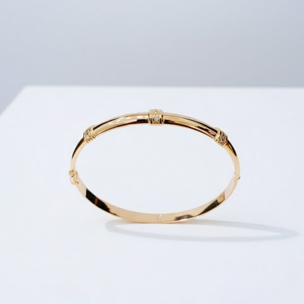 Puñera con Detalles de Brillo en Oro 18k