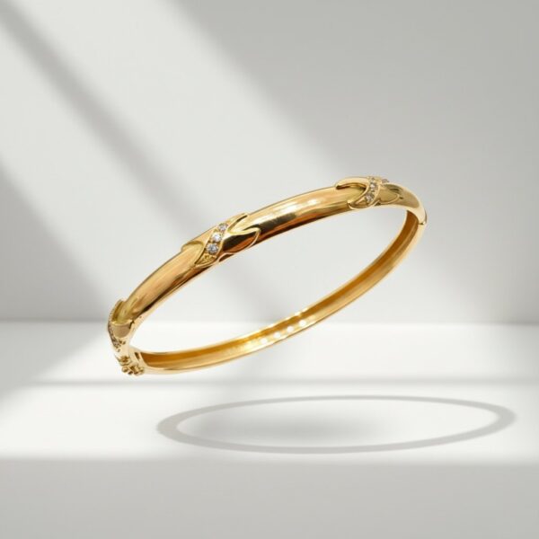 Puñera con Detalles de Brillo en Oro 18k