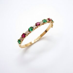 Puñera con Piedras de Colores en Oro 18k