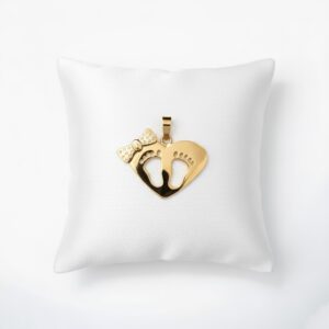 Dije Corazón con Huellitas en Oro 18k