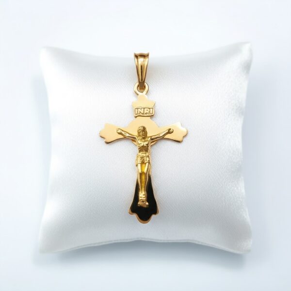 Dije Cruz Cristo INRI en Oro 18k