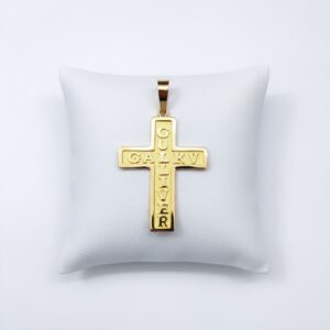 Dije Cruz Personalizada en Oro 18k