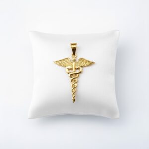 Dije Médico Caduceo en Oro 18k