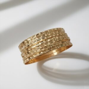 Juego de Brazaletes Grabados en Oro 18k