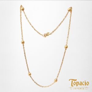 Cadena Eslabón con Esferas de Oro – Elegancia Atemporal 18k