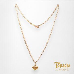 Cadena Cartón con dije Corazón Dorado – Oro 18k