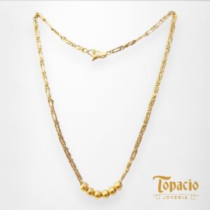 Cadena Mónaco con esferas de Oro 18k – Estilo Clásico Topacio