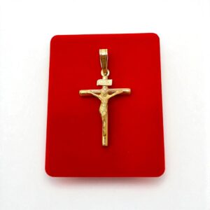 Dije Cruz Cristo Redentor en Oro 18k