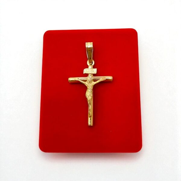 Dije Cruz Cristo Redentor en Oro 18k