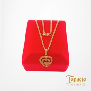 Cadena Doble Corazón en Oro 18k