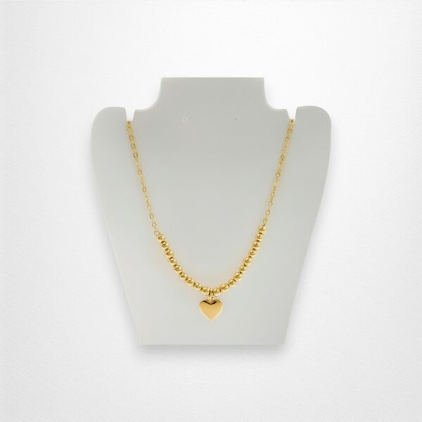 Cadena Corazón Esfera en Oro 18k