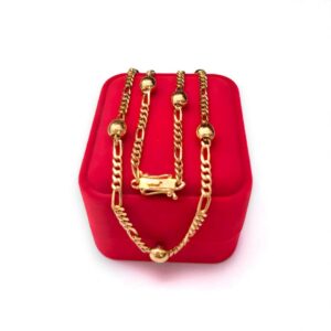 Cadena Cartier con Esferas Doradas en Oro 18k
